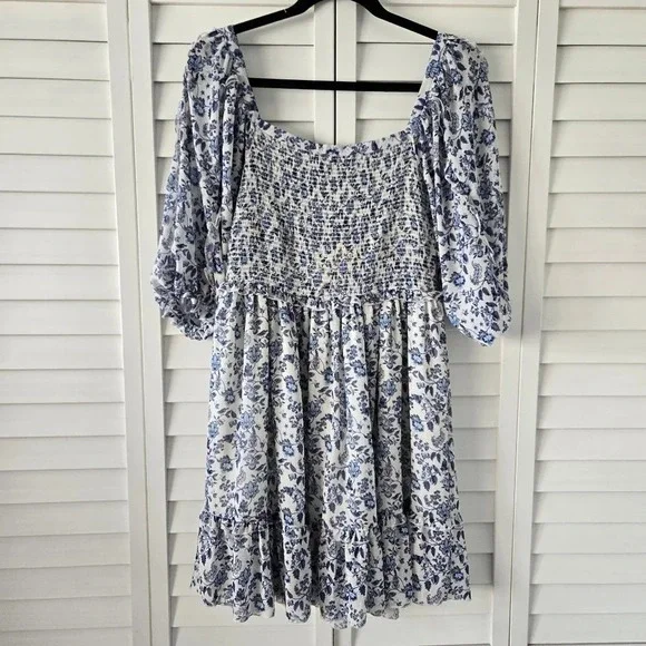 Super‎ Natural by Secret Mission Floral Georgette Mini Dress Size S Cottagecore - Picture 7 of 10